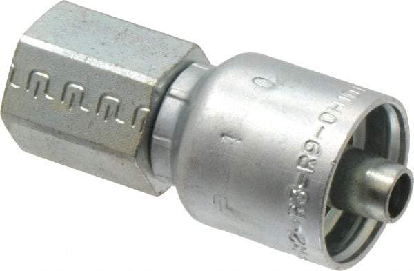 Parker - 3/8-18 NPTF Steel Hydraulic Hose Female Rigid Fitting - -6 Hose Size, 3/8" Hose Diam, Series 43 - Eagle Tool & Supply