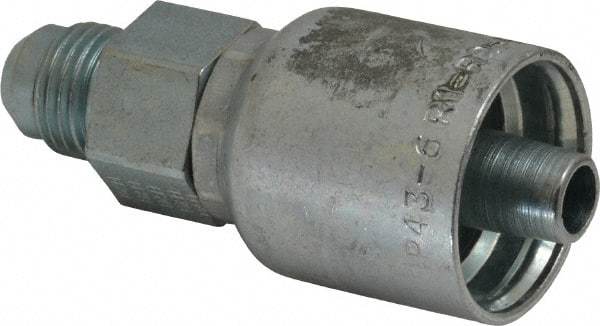 Parker - 9/16-18 Male JIC 37D Flare Steel Hydraulic Hose Male Rigid Fitting - -6 Hose Size, 3/8" Hose Diam, Series 43 - Eagle Tool & Supply