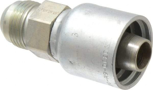 Parker - 1-1/16-12 Male JIC 37D Flare Steel Hydraulic Hose Male Rigid Fitting - -12 Hose Size, 3/4" Hose Diam, Series 43 - Eagle Tool & Supply