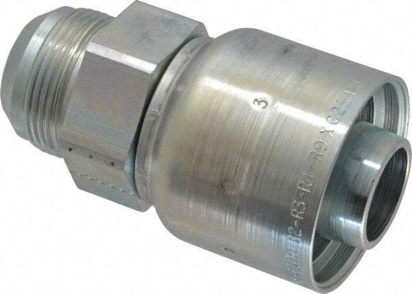 Parker - 1-5/8-12 Male JIC 37D Flare Steel Hydraulic Hose Male Rigid Fitting - -20 Hose Size, 1 1/4" Hose Diam, Series 43 - Eagle Tool & Supply