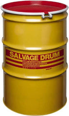 Made in USA - 85 Gallon Cylindrical Carbon Steel Open Head Drum - 37" High x 26" Diam - Eagle Tool & Supply