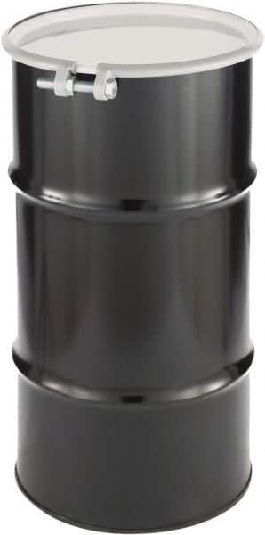 Made in USA - 16 Gallon Cylindrical Carbon Steel Open Head Drum - 27" High x 14" Diam - Eagle Tool & Supply