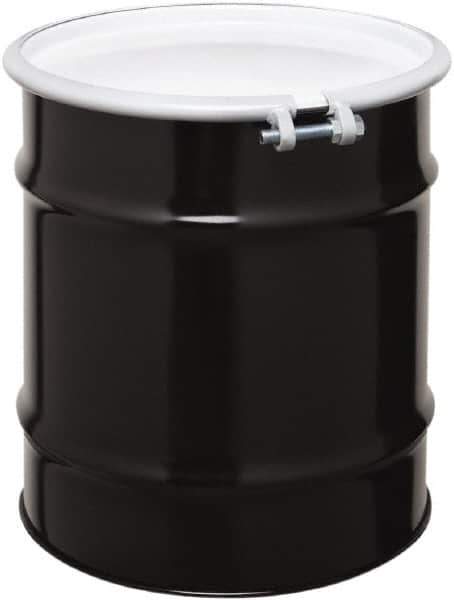 Made in USA - 20 Gallon Cylindrical Carbon Steel Open Head Drum - 19-1/4" High x 18-1/4" Diam - Eagle Tool & Supply