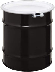 Made in USA - 20 Gallon Cylindrical Carbon Steel Open Head Drum - 19-1/4" High x 18-1/4" Diam - Eagle Tool & Supply