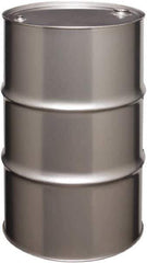 Made in USA - 55 Gallon Cylindrical Stainless Steel Tight Head Drum - 33" High x 22-1/2" Diam - Eagle Tool & Supply