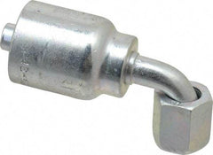 Parker - 9/16-18 Female JIC Steel Hydraulic Hose Female JIC Swivel & 90° Elbow & Short Drop - -6 Hose Size, 3/8" Hose Diam, Series 43 - Eagle Tool & Supply
