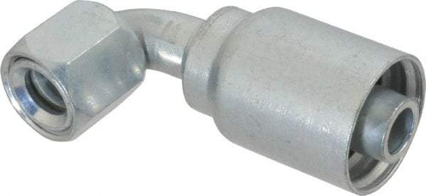 Parker - 7/8-14 Female JIC Steel Hydraulic Hose Female JIC Swivel & 90° Elbow & Short Drop - -10 Hose Size, 5/8" Hose Diam, Series 43 - Eagle Tool & Supply