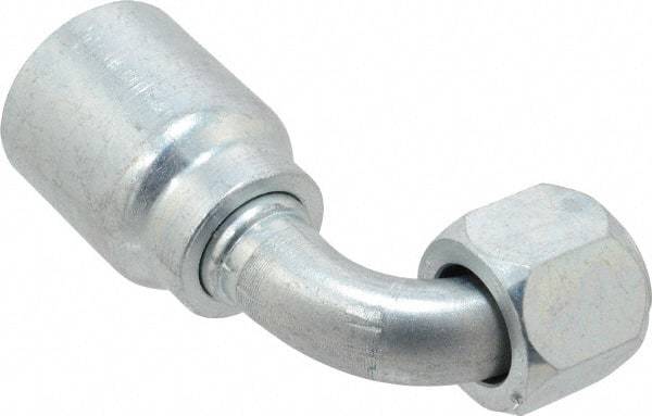 Parker - 1-1/16-12 Female JIC Steel Hydraulic Hose Female JIC Swivel & 90° Elbow & Short Drop - -12 Hose Size, 3/4" Hose Diam, Series 43 - Eagle Tool & Supply