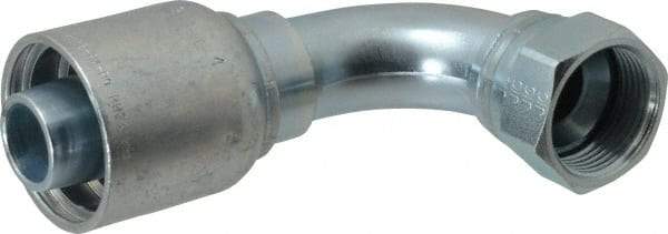 Parker - 1-5/16-12 Female JIC Steel Hydraulic Hose Female JIC Swivel & 90° Elbow & Short Drop - -16 Hose Size, 1" Hose Diam, Series 43 - Eagle Tool & Supply