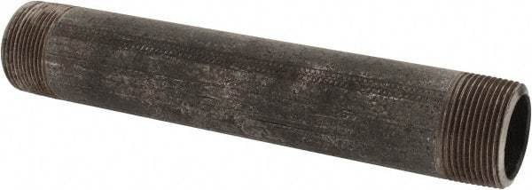 Made in USA - Schedule 80, 1-1/4" Diam x 9" Long Black Pipe Nipple - Threaded - Eagle Tool & Supply
