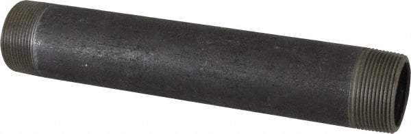 Made in USA - Schedule 80, 1-1/2" Diam x 10" Long Black Pipe Nipple - Threaded - Eagle Tool & Supply