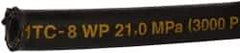 Parker - -8 Hose Size, 1/2" ID, 3,000 psi Work Pressure Hydraulic Hose - 3-1/2" Radius, Synthetic Rubber, -40°F to 212°F - Eagle Tool & Supply