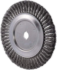 Weiler - 10" OD, 1" Arbor Hole, Knotted Wheel Brush - 0.016" Filament Diam - Eagle Tool & Supply