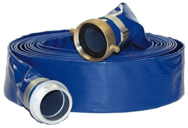 Alliance Hose & Rubber - -10 to 150°F, 1-1/2" Inside x 1.62" Outside Diam, PVC Liquid Suction & Discharge Hose - Blue, 100' Long, 75 psi Working & 225 psi Brust Pressure - Eagle Tool & Supply