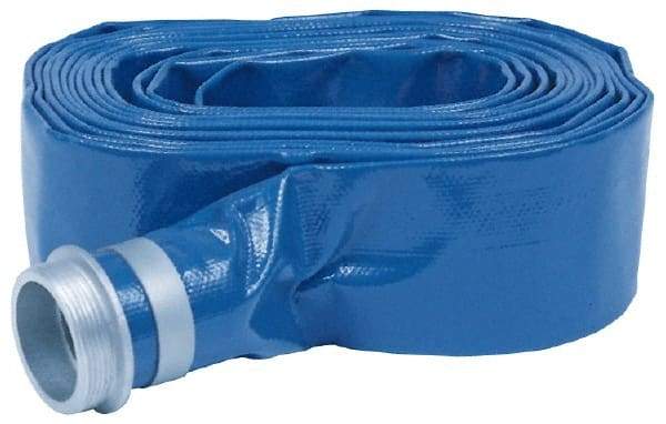 Value Collection - -10 to 150°F, 3" Inside x 3.36" Outside Diam, PVC Liquid Suction & Discharge Hose - Blue, 20' Long, 50 psi Working & 150 psi Brust Pressure - Eagle Tool & Supply