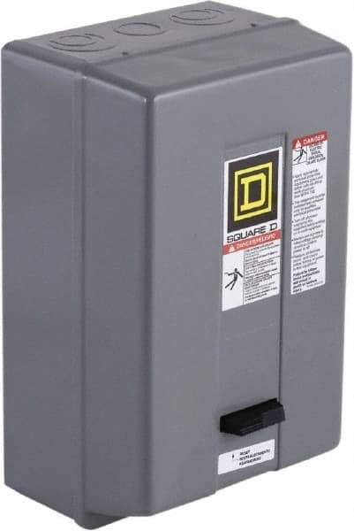 Square D - 208 Coil VAC at 60 Hz, 45 Amp, NEMA Size 2, Nonreversible Enclosed Enclosure NEMA Motor Starter - 3 Phase hp: 10 at 200 VAC, 15 at 230 VAC, 25 at 460 VAC, 25 at 575 VAC, 1 Enclosure Rating - Eagle Tool & Supply