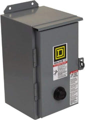 Square D - 110 Coil VAC at 50 Hz, 120 Coil VAC at 60 Hz, 27 Amp, NEMA Size 1, Nonreversible Enclosed Enclosure NEMA Motor Starter - 2 hp at 1 Phase, 12 Enclosure Rating - Eagle Tool & Supply