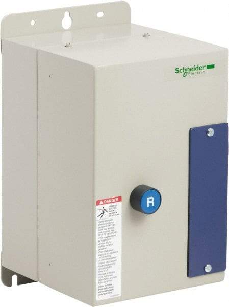 Schneider Electric - 3 Pole, 12 Amp, 120 Coil VAC, Nonreversible Enclosed IEC Motor Starter - 1 Phase Hp: 0.5 at 120 VAC, 2 at 240 VAC, 3 Phase Hp: 10 at 575 VAC, 3 at 208 VAC, 3 at 230 VAC, 7.5 at 460 VAC - Eagle Tool & Supply