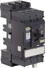 Square D - 600 Volt, 600 Amp, Automatic Molded Case Switch - 3, 4 Pole, 100 at 480 VAC kA Interrupting Rating, Plug In Connection, 5.51 Inch Wide x 6.61 Inch Deep x 13.38 Inch High - Eagle Tool & Supply