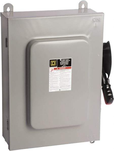 Square D - 100 Amp, 600 VAC, 6 Pole Nonfused Safety Switch - NEMA 12 & 3R, 75 hp at 600 VAC (Triple Phase), 6PST Contact Form - Eagle Tool & Supply