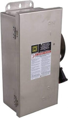 Square D - 30 Amp, 600 VAC/VDC, 3 Pole Fused Safety Switch - NEMA 12, 3, 3R, 4 & 4X, 7.5 hp at 480 VAC, 5 hp at 250 VDC (Single Phase), 20 hp at 600 VAC, 10 hp at 600 VDC (Triple Phase), 3PST Contact Form - Eagle Tool & Supply