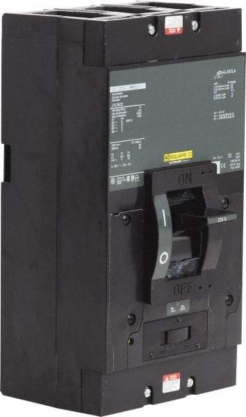 Square D - 225 Amp, 600 V, 3 Pole, Plug On Molded Case Circuit Breaker - Thermal Magnetic Trip, Multiple Breaking Capacity Ratings, 5.84 Inch Deep x 11 Inch High x 6 Inch Wide - Eagle Tool & Supply