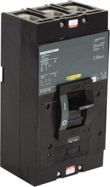 Square D - 200 Amp, 600 VAC, 3 Pole, Panel Mount Molded Case Circuit Breaker - Thermal Magnetic Trip, 110mm Deep x 340mm High x 140mm Wide - Eagle Tool & Supply