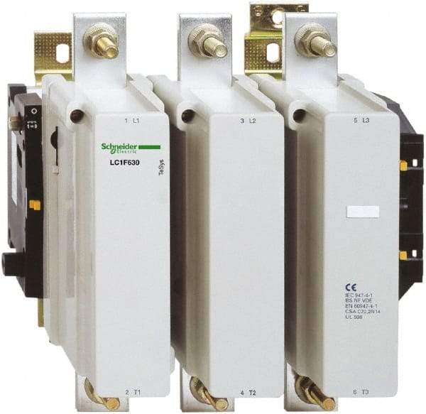 Schneider Electric - 3 Pole, 110 Coil VAC at 50-400 Hz and 110 Coil VDC, 1,000 Amp at 440 VAC, 560 Amp at 440 VAC and 630 Amp at 440 VAC, Nonreversible IEC Contactor - Eagle Tool & Supply