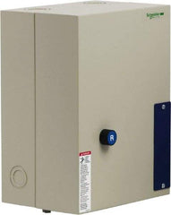 Schneider Electric - 3 Pole, 50 Amp, 120 Coil VAC, Nonreversible Enclosed IEC Motor Starter - 1 Phase Hp: 3 at 120 VAC, 7.5 at 240 VAC, 3 Phase Hp: 15 at 208 VAC, 15 at 230 VAC, 40 at 460 VAC, 40 at 575 VAC - Eagle Tool & Supply