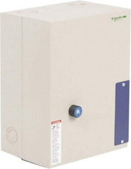 Schneider Electric - 3 Pole, 80 Amp, 120 Coil VAC, Nonreversible Enclosed IEC Motor Starter - 1 Phase Hp: 15 at 240 VAC, 7.5 at 120 VAC, 3 Phase Hp: 25 at 208 VAC, 30 at 230 VAC, 60 at 460 VAC, 60 at 575 VAC - Eagle Tool & Supply