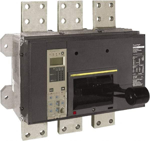 Square D - 2000 Amp, 600 VAC, 3 Pole, Panel Mount Molded Case Circuit Breaker - Electronic Trip, Multiple Breaking Capacity Ratings, 3/0 AWG - Eagle Tool & Supply