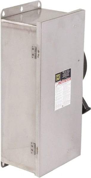 Square D - 100 Amp, 600 VAC/VDC, 3 Pole Nonfused Safety Switch - NEMA 12, 3, 3R, 4 & 4X, 40 hp at 600 VAC, 50 hp at 600 VDC (Single Phase), 100 hp at 600 VAC, 50 hp at 600 VDC (Triple Phase), ST Contact Form - Eagle Tool & Supply