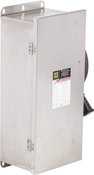 Square D - 100 Amp, 600 VAC/VDC, 3 Pole Nonfused Safety Switch - NEMA 12, 3, 3R, 4 & 4X, 40 hp at 600 VAC, 50 hp at 600 VDC (Single Phase), 100 hp at 600 VAC, 50 hp at 600 VDC (Triple Phase) - Eagle Tool & Supply