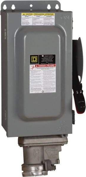 Square D - 60 Amp, 600 VAC, 3 Pole Nonfused Safety Switch - NEMA 12 & 3R, 30 hp at 600 VAC (Single Phase), 60 hp at 600 VAC (Triple Phase) - Eagle Tool & Supply