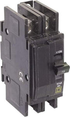Square D - 15 Amp, 240 VAC, 2 Pole, Panel Mount Miniature Circuit Breaker - 14-2 AWG - Eagle Tool & Supply