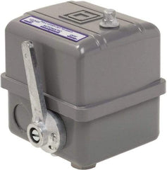 Square D - 1, 7, 9 and 3R NEMA Rated, 145 to 175 psi, Electromechanical Pressure and Level Switch - Adjustable Pressure, 575 VAC, L1-T1, L2-T2 Terminal, For Use with Square D Pumptrol - Eagle Tool & Supply