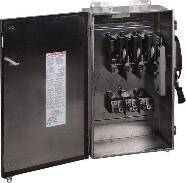 Square D - 200 Amp, 600 VAC/VDC, 3 Pole Nonfused Safety Switch - NEMA 12, 3, 3R, 4 & 4X, 50 hp at 600 VAC, 50 hp at 600 VDC (Single Phase), 150 hp at 600 VAC, 50 hp at 600 VDC (Triple Phase), ST Contact Form - Eagle Tool & Supply