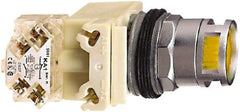 Schneider Electric - 30mm Mount Hole, Flush, Pushbutton Switch - Octagon, Amber Pushbutton, Illuminated, Momentary (MO) - Eagle Tool & Supply