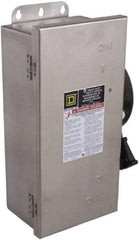 Square D - 100 Amp, 600 VAC/VDC, 3 Pole Fused Safety Switch - NEMA 12, 3, 3R, 4 & 4X, 30 hp at 480 VAC (Single Phase), 75 hp at 600 VAC, 50 hp at 600 VDC (Triple Phase), 3PST Contact Form - Eagle Tool & Supply