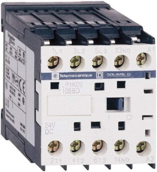 Schneider Electric - 4 Pole, 24 Coil VDC, 20 Amp at 440 VAC, IEC Contactor - BS 5424, CSA, IEC 60947, NF C 63-110, RoHS Compliant, UL Listed, VDE 0660 - Eagle Tool & Supply