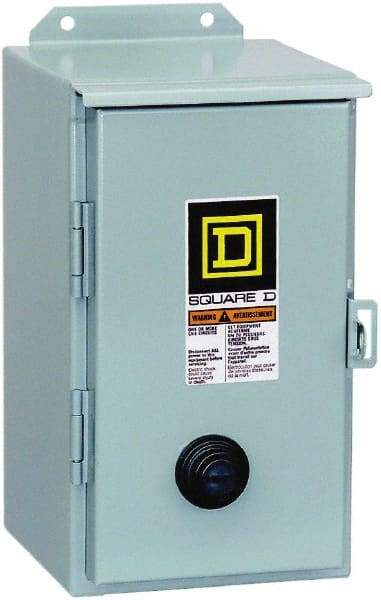 Square D - 110 Coil VAC at 50 Hz, 120 Coil VAC at 60 Hz, 18 Amp, Nonreversible Enclosed Enclosure NEMA Motor Starter - 3 Phase hp: 3 at 200 VAC, 3 at 230 VAC, 5 at 460 VAC, 5 at 575 VAC, 12 Enclosure Rating - Eagle Tool & Supply