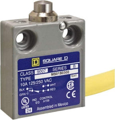 Square D - SPDT, NC/NO, 240 VAC, Prewired Terminal, Plunger Actuator, General Purpose Limit Switch - 1 NEMA Rating, IP20 IPR Rating, 18 Ounce Operating Force - Eagle Tool & Supply