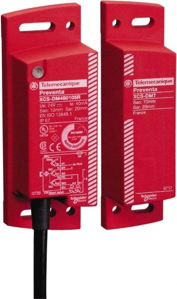 Telemecanique Sensors - NO/NC Configuration, 24 VDC, Plastic Noncontact Safety Limit Switch - 2m Cable Length, 34mm Wide x 32mm Deep x 100mm High, IP66, IP67, IP69K Ingress Rating - Eagle Tool & Supply