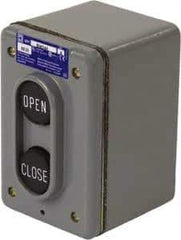 Schneider Electric - 2 Operator, Flush Pushbutton Control Station - Close, Open (Legend), Momentary Switch, NEMA 1, 4 - Eagle Tool & Supply