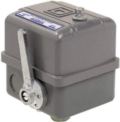 Square D - 1, 7, 9 and 3R NEMA Rated, 80 to 100 psi, Electromechanical Pressure and Level Switch - Adjustable Pressure, 575 VAC, L1-T1, L2-T2 Terminal, For Use with Square D Pumptrol - Eagle Tool & Supply