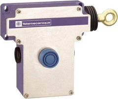 Telemecanique Sensors - 10 Amp, 2NO/2NC Configuration, Right Hand Operation, Rope Operated Limit Switch - Pushbutton Reset, Cable Pull, 300 VAC - Eagle Tool & Supply