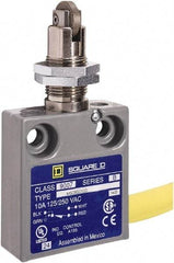 Square D - SPDT, NC/NO, 240 VAC, Prewired Terminal, Roller Plunger Actuator, General Purpose Limit Switch - 1, 2, 4, 6, 6P NEMA Rating, IP67 IPR Rating, Panel Mount, 80 Ounce Operating Force - Eagle Tool & Supply