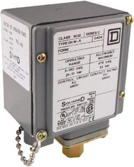 Square D - 4, 13 and 4X NEMA Rated, SPDT, 3 to 150 psi, Electromechanical Pressure and Level Switch - Fixed Pressure, 120 VAC at 6 Amp, 125 VDC at 0.22 Amp, 240 VAC at 3 Amp, 250 VDC at 0.27 Amp, 1/4 Inch Connector, Screw Terminal, For Use with 9012G - Eagle Tool & Supply