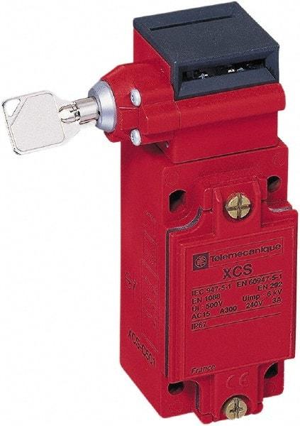 Telemecanique Sensors - 2NO/NC Configuration, 24/48 VAC/VDC, Multiple Amp Level, Metal Key Safety Limit Switch - 52mm Wide x 44mm Deep x 114mm High, IP67 Ingress Rating - Eagle Tool & Supply