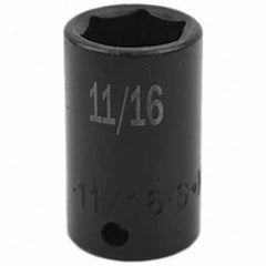 SK - Impact Socket - 3/8"DR 6PT 11/16" SEMI-DEEP IMPACT SOCKET - Eagle Tool & Supply